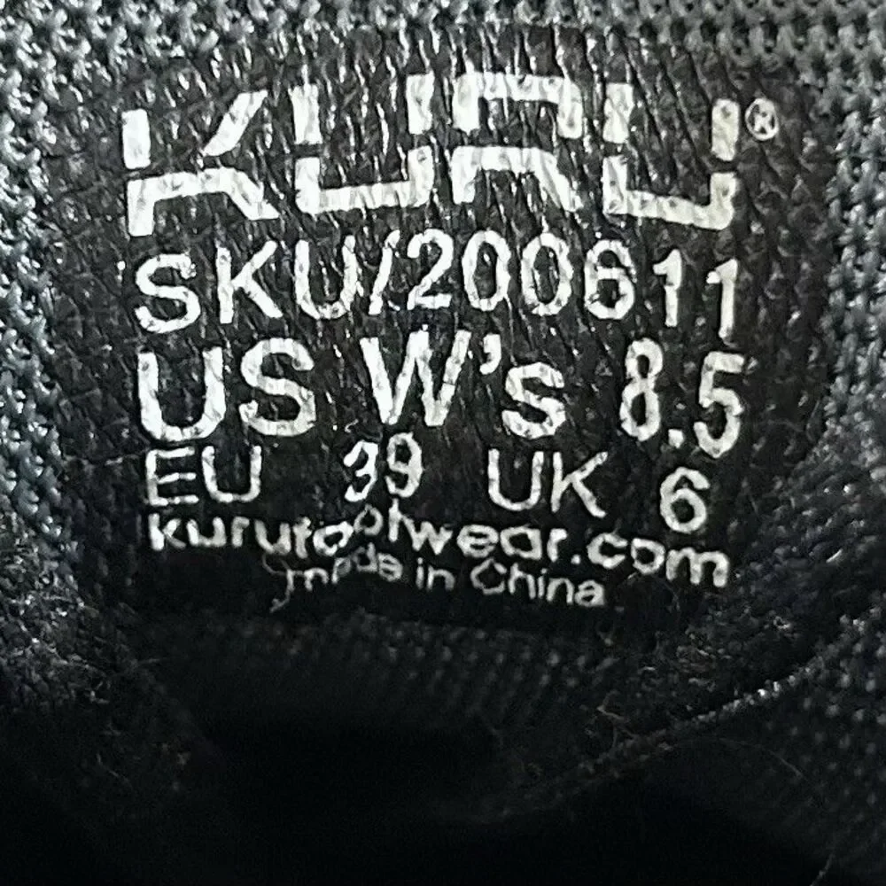 KURU Chicane Women’s Sz 8.5 Black Leather Rugged Walking Trail Hiking Shoes Used